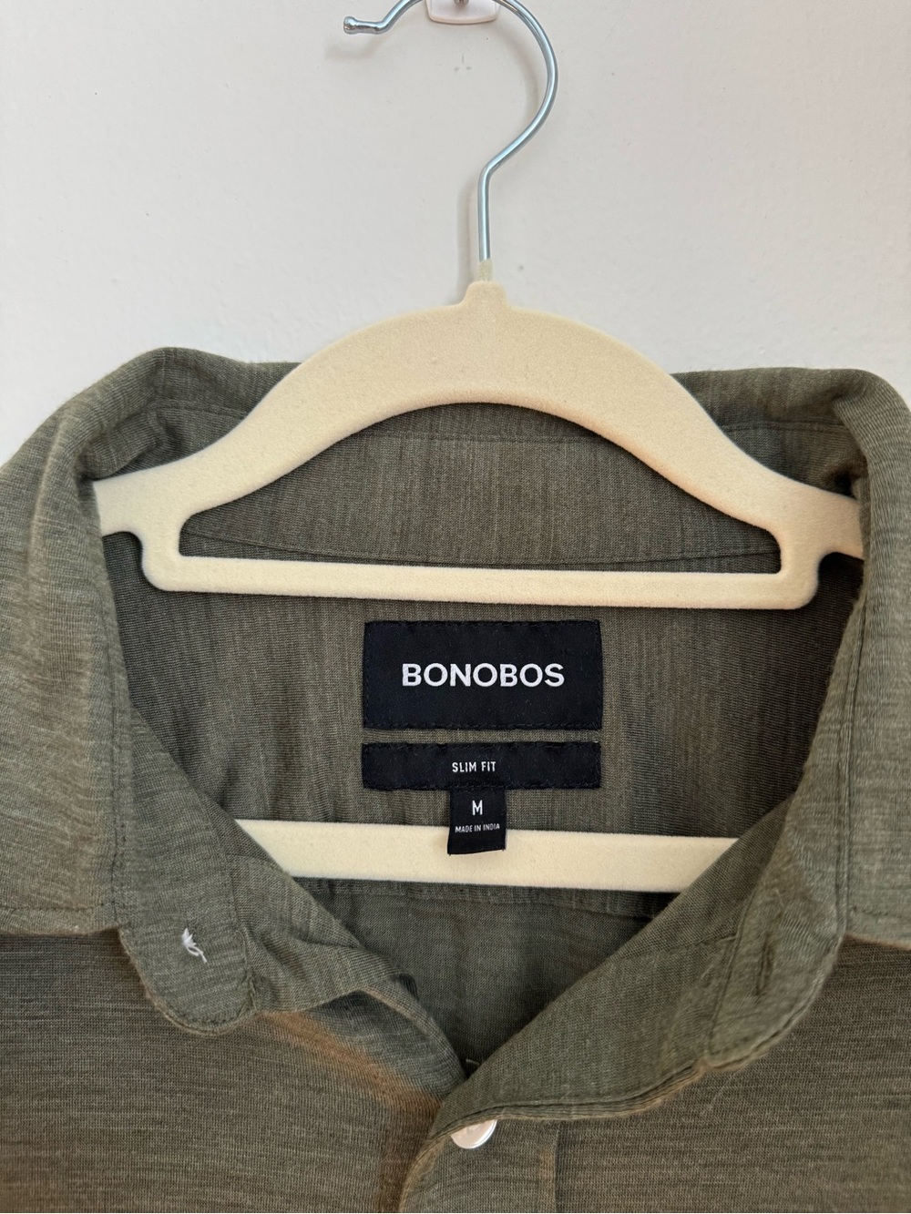 Bonobos Slim Fit Olive Green Merino Shirt